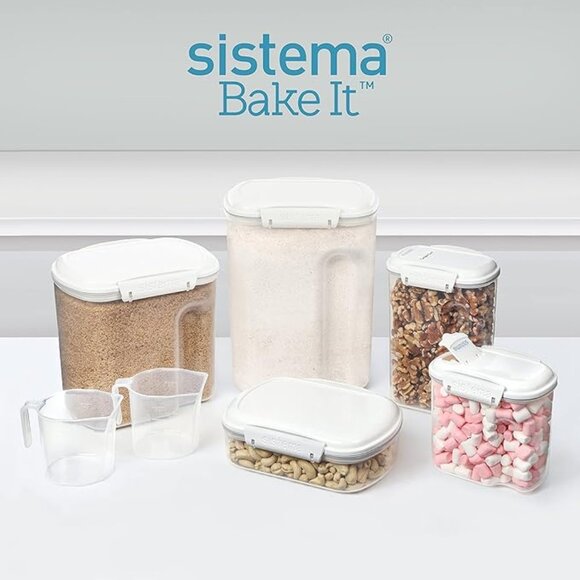 NIB - Sistema Plastics Bakery Pantry Pack - Set of 5 and 2 Measuring Cups - Picture 1 of 12